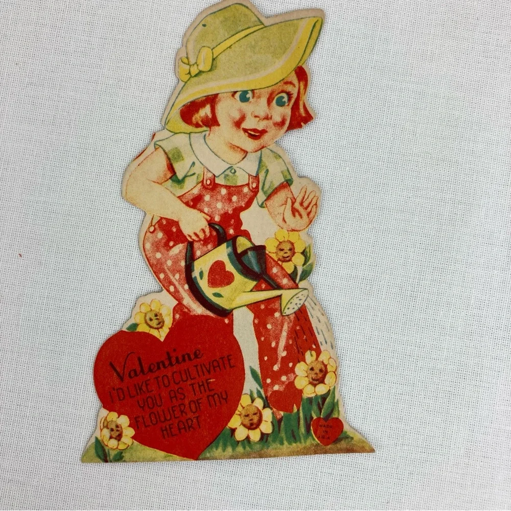 Vintage 1920's - 1940's Die Cut Valentine's Day Cards Lot Set 9 Collection
